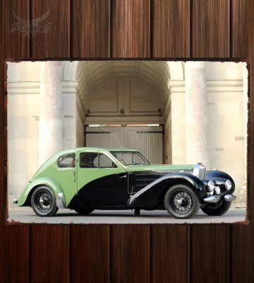 Металлическая табличка Bugatti Type 57C Coupe Aerodynamique
